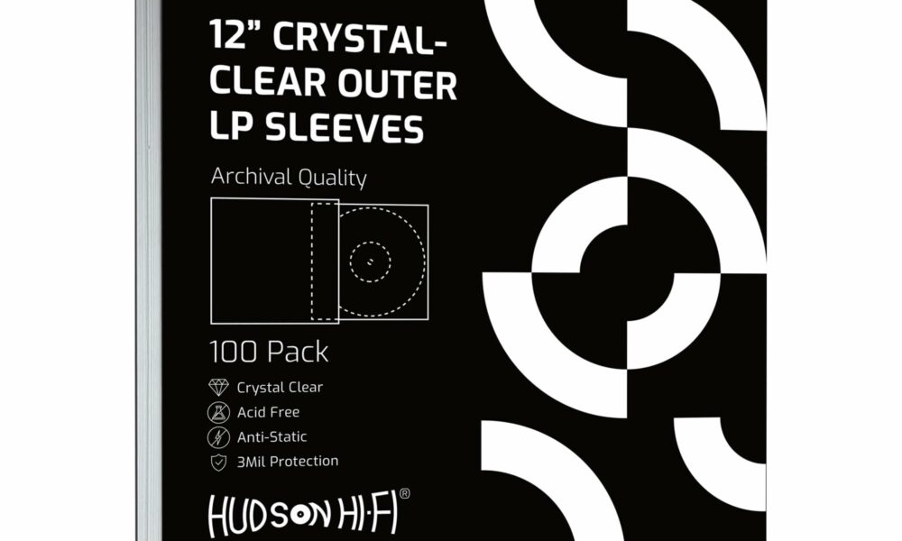 Hudson Hi-Fi Flexible Archival-Grade Vinyl Jacket Outer Sleeves – 100 Pack – Crystal Clear Polypropylene, Anti-Static & Acid-Free product image