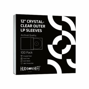 Hudson Hi-Fi Flexible Archival-Grade Vinyl Jacket Outer Sleeves – 100 Pack – Crystal Clear Polypropylene, Anti-Static & Acid-Free product image