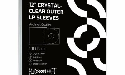 Hudson Hi-Fi Flexible Archival-Grade Vinyl Jacket Outer Sleeves – 100 Pack – Crystal Clear Polypropylene, Anti-Static & Acid-Free product image