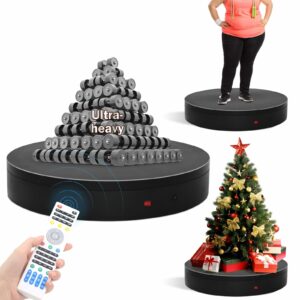 19.7In Remote Large Motorized electric turntable Rotating platform Photography Turntable Motorized lazy susan Base giratoria para for Photography,3D Scanner,Heavy duty display(Load Range:220~500lbs) 19.7inch/Black/500Lbs Load product image