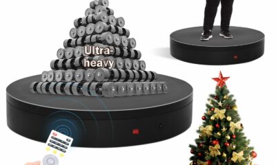 19.7In Remote Large Motorized electric turntable Rotating platform Photography Turntable Motorized lazy susan Base giratoria para for Photography,3D Scanner,Heavy duty display(Load Range:220~500lbs) 19.7inch/Black/500Lbs Load product image