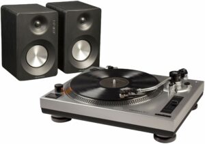 Crosley K100A-SI Belt-Drive Turntable with Bluetooth Speakers