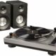 Crosley K100A-SI Belt-Drive Turntable Stereo System with Bluetooth Speakers, Silver Belt-Drive Turntable with Speakers product image