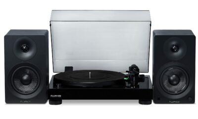 Fluance RT81 Elite High Fidelity Vinyl Turntable (Piano Black) with Ai41 Powered 5" Stereo Bookshelf Speakers (Black Ash), Diamond Stylus, Belt Drive, Built-in Preamp, 90W Class D Amplifier, Bluetooth Black / Black product image