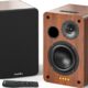 Saiyin Bluetooth Bookshelf Speakers, 40W X 2 Powered TV Speakers with 4 Inch Woofer, Turntable Speakers with Optical/AUX Input/Subwoofer Line Out for PC and TVs product image