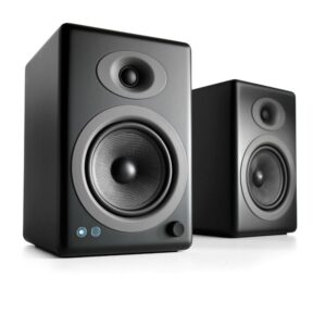 Audioengine A5+ Powered Bookshelf Speakers – 150W High-Fidelity Studio Monitors for Music, Gaming, Turntables & Home Theater Satin Black Wired product image