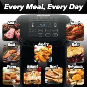 Nuwave Brio 3-Qt Air Fryer, Touch Screen Digital Controls & Easy to Read Display, 100°F- 390°F Temp Controls in 5° Increments, Linear Thermal (Linear T) Technology, Built-In Safety Features (Renewed) Renewed 3QT Brio