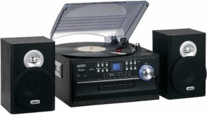 Jensen JTA-475 3-Speed Turntable with CD, Cassette & AM/FM Stereo Radio Black product image