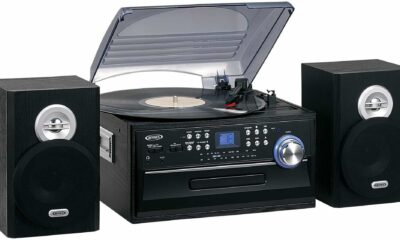 Jensen JTA-475 3-Speed Turntable with CD, Cassette & AM/FM Stereo Radio Black product image