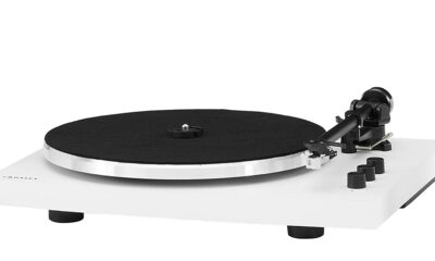 Crosley T150B-WH Modern 2-Speed Bluetooth Turntable System with Variable Weighted Tone Arm and Stereo Speakers, White T150B - Audio Grade Plinth White product image