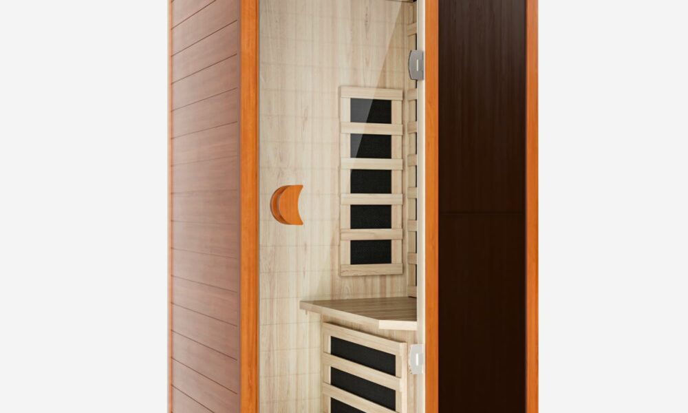 Far Infrared Sauna,1 Person Indoor Sauna for Home, 1000W Low EMF 110V with 7 Heaters, Chromotherapy Lights, Control Panel, Foot Controllable, Bluetooth Speaker, 28.7 * 35.2 * 61.4 in 1 Person 28.7 * 35.2 * 61.4 In product image