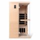 Far Infrared Home 1 Person Indoor Sauna Room 110V/1350W Hemlock Wooden Dry Sauna,Double Opening Tempered Glass Door，Internal and External LCD Controller，Bluetooth Player 33.5inX33.5inX69in product image