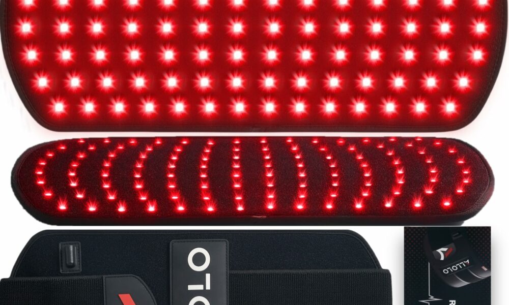 ALLOLO Red Light Therapy for Body, 16.7"*7.9" 660nm & 850nm Infrared Red Light Therapy Belt with Pulse for Back Waist, 3-in-1 LED Bead with Controller Timer, Gift for Women Men product image