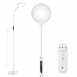 Light Therapy Lamp, 11000 Lux UV-Free Floor Lamp, Full Spectrum LED Sunlight with Touch Remote Control, Adjustable 7 Color Temperatures 9 Brightness Levels for Office Living Room Reading White product image