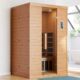 2- Person Infrared Sauna, Remotely Controllable Indoor Sauna, Low EMF 1500W/120V LCD Heater, WiFi & BT Control, 9-Color Light Therapy, Safe Flame-Retardant Material, Wood 2-person sauna/47.24" x 39.37" x 72.83" product image