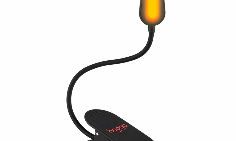 hooga Amber Book Light, Rechargeable Clip-On Blue Light Blocking LED Reading Light, 1600K Warm Eye Care for Bed, Students, Kids, Travel, Nursing, Studying Amber Light product image