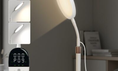 Light Therapy Lamp,10000 Lux LED UV-Free Sunlight Lamp,Full Spectrum Happy Therapy Desklamp with UV-Free,3 Color & 9 Brightness Level & Timer for Home,Office,Decoration (White) White E product image
