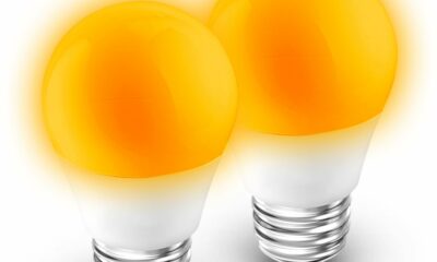 Amber Sleep Light Bulb, Blue Light Blocking, 1800K Warm Light Bulb 25-40W Equivalent, 3W Mood Soothing Night Light, E26 Dim Light Bulbs for Healthy Sleep Therapy, Bedroom, Nursery, Non-Dimmable, 2pack 1800k Amber E26 2 Count product image