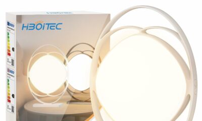 HIBOITEC Light Therapy Lamp - 10000 Lux UV-Free Sun Light With 3 Color Temperature, 5 Adjustable Brightness, Timer & Memory Function - Happy Mood Light for Office Home, White product image