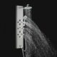 ROVOGO Shower Panel Tower System - Use 4 Functions at the Same Time: Rain Shower, Handheld, Body Jets and Tub Spout, 304 Stainless Steel Shower Column with Adjustable Head, Brushed Brushed Panel+Chrome Fixtures product image