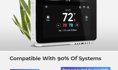 Vine Smart Thermostat for House with Nightlight, 4.3 Inches WiFi Thermostats for Home Compatible with Alexa and Google Assistant, 7day x 8period Programmable, C-Wire Required product image