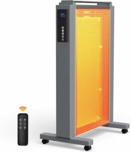 AKIRES 33-Inch Mica Infrared Space Heater 1500W with Thermostat & Timer