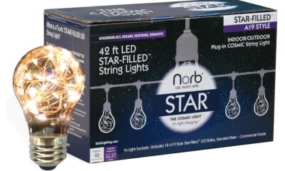 Norb NorbSTAR Star-Filled LED String Lights - Decorative LED 42 Foot Lights for Indoor & Outdoor, Warm White, Perfect for Weddings, Events, Patios, Bedrooms & Ambient Lighting, Energy-Efficient 42' Strand + Bulbs product image