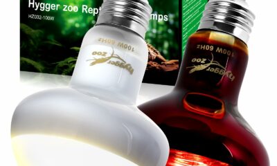 100W Reptile Heat Lamp Bulbs 2-Pack — UVA Daylight & Infrared Night Combo, Efficient Basking Light for Bearded Dragon, Lizard, Turtle, Chicken, E26 Base 100W Multi-colored product image