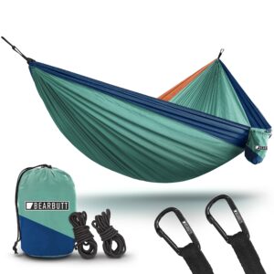 Bear Butt Double Hammock Patio Furniture (Turquoise/Dark Blue/Coral)
