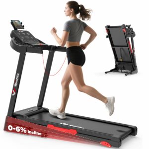 Winfita 3.5HP Folding Treadmill 17" Belt 8MPH 300lbs