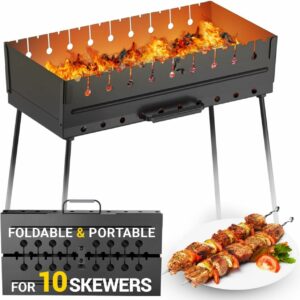 MHH Portable Charcoal Grill for 10 Skewers