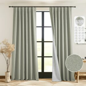 StangH Faux Linen Blackout Curtains 96-Inch (2-Pack)