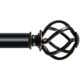 KAMANINA Black Curtain Rods for Windows 72 to 144 Inches (6-12ft), 1 Inch Heavy Duty Curtain Rod 32 to 144, Long Decorative Single Drapery Rods, Twisted Cage End Black 32-144" product image
