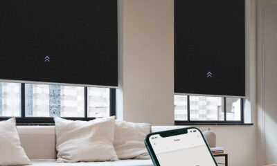 Graywind Smart Roller Shades 100% Blackout Window Blinds with APP Control Customized Automatic Shades for Home and Office(31" Wx72 H,Black) Plain Texture-black 31"Wx72"H product image