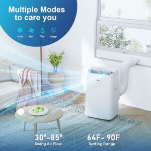 DuraComfort Portable Air Conditioners, 14000 BTU(ASHRAE) /10400 BTU (SACC), Dehumidifier, Cooling Fan, AC for Room,450 Sq.Ft product image