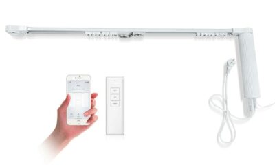 OlideSmart DIY WiFi Smart Automatic Curtain Motor Track System, Automatic Curtain Motor, Blinds Tracks, Length can be Customized (White, 2.2m) White 2.2m product image
