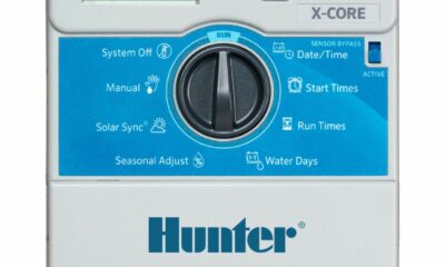 Hunter X-Core XC400I 4 Zone Sprinkler Controller, Indoor Irrigation Timer for Lawn and Garden, Easy DIY Install, Memory Backup, Seasonal Adjust, Grey product image
