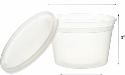 [48Set - 16oz.] Plastic Deli Food Storage Containers With Plastic Lids, Disposable togo containers for soup, Meal Prep, Slime | BPA Free | Stackable | Leakproof | Microwave | Dishwasher | Freezer Safe 16 oz. product image