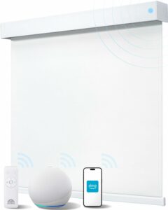 Smart Roller Shades for Windows, Alexa Blackout Motorized Blinds with Remote Control, Easy Install Automatic Electric Blinds for Indoor (58" W x 72" H, White) 58"W x 72"H White product image