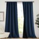 NICETOWN 100% Blackout Blinds, Laundry Room Decor Window Treatment Curtains, Thermal Insulated Energy Smart Drapes and Draperies for Villa, Hall and Studio (Navy, Set of 2, 52 inches x 95 inches) 52"W x 95"L (Pack of 2) Navy product image