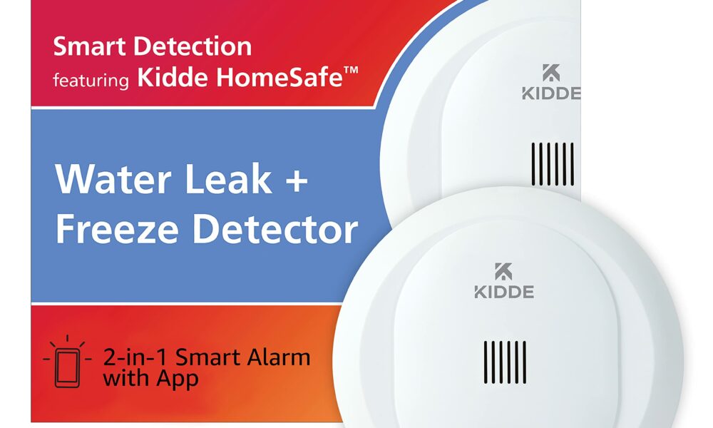 Kidde WiFi Water Leak Detector & Freeze Alarm, Alexa Device, Smart Leak Detector for Homes with App Alerts,White 1 pack product image