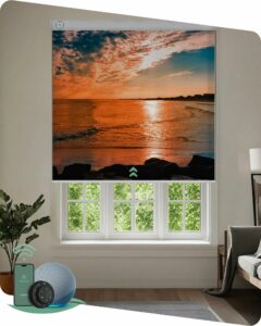 Yoolax Motorized Roller Shades with Remote, Personalized Image Printed Smart Blinds Work with Alexa, Automatic Shades for Windows Bedroom Office, Custom Size and Picture(Nature Sunset) product image