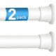 2pack Tension Curtain Rod 30 to 62 Inch, White Spring Tension Curtain Rod Adjustable Expandable Curtain Rod No Drilling, Spring Loaded Curtain Rods for Windows, Bedroom, Doorway Door, Closet 30-62inch（2PCS） White product image