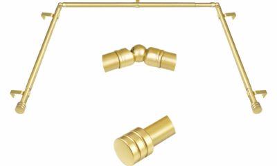 Bay Window Curtain Rods 36-72 Inch, HOTOZON 1 Inch Curtain Rods for Bay Windows 24-68 Inches(Center Rod)), 20-36 Inch Side Rods for Windows 8-32 Inches with End Cap Finials, Antique Gold Antique Gold 36-72" (3 Sides) product image