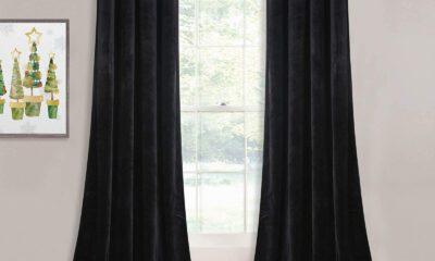 StangH 120 inches Long Black Velvet Curtains - Heavy Thermal Blackout Drapes for Basement Heat Insulated & Sunlight Blocking Energy Smart Sliding Glass Door Draperies, W52 x L120, 2 Panels 52"W x 120"L (Pack of 2) Black product image