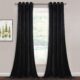StangH 120 inches Long Black Velvet Curtains - Heavy Thermal Blackout Drapes for Basement Heat Insulated & Sunlight Blocking Energy Smart Sliding Glass Door Draperies, W52 x L120, 2 Panels 52"W x 120"L (Pack of 2) Black product image