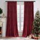 RYB HOME Christmas Red Velvet Curtain Panels for Living Room Bedroom, Heavy Duty Thermal Insulated Room Darkening Floor-Length Velvet Drapes with Hook Belt, 52" W x L96 L, 2 Panels Set 52"W x 96"L (Pack of 2) Red product image