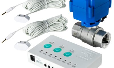 iSpring LS43 Water Leak Detector Alarm System, Automatic Shut-Off Valve and 2 Detection Sensors, Connects Up to 8 Sensor to Prevent Flooding, 3/4" NPT Wired Auto Shut-Off System product image