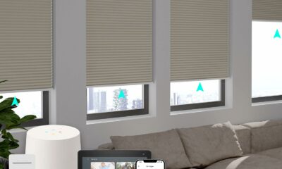 Changshade Automatic Blackout Blinds Motorized Cellular Shades with Remote Control Custom Size, Honeycomb Electric Smart Blinds for Indoor Windows Work with Alexa, Google Home, Light Blocking, Beige product image