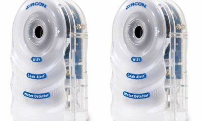 Zircon Leak Alert WiFi- 2 Pack - Smart Electronic Water Detector Alarm with Email, Audio and Visual Alerts - Batteries Included, (72336) White 2 Pack WiFi Email Alert Sensor product image